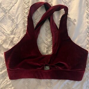 Fabletics Velvet Burgundy Sports Bra